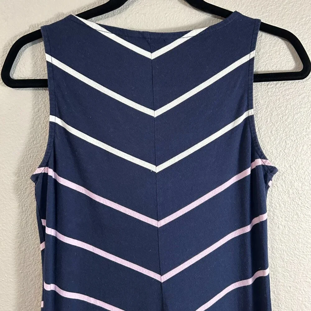 Women's Tommy Hilfiger Navy Blue Chevron Ombre Maxi V-Neck Dress Size: S